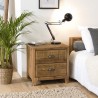 SANDY Brown Bedside Table with 2 Drawers - Recycled Pine