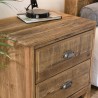 SANDY Brown Bedside Table with 2 Drawers - Recycled Pine