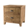 SANDY Brown Bedside Table with 2 Drawers - Recycled Pine