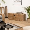 Coffre rangement marron bois Pin recyclé - SANDY