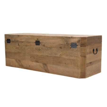 Coffre rangement marron bois Pin recyclé - SANDY