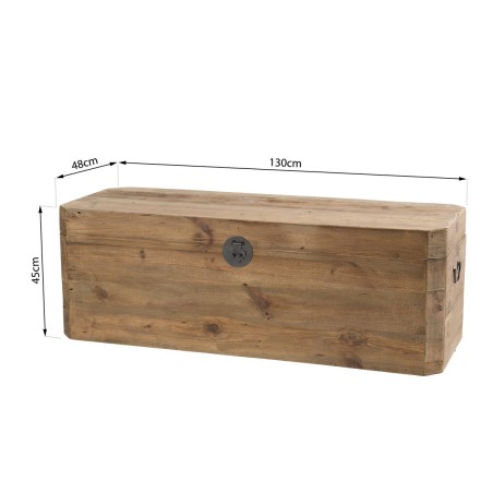 SANDY Brown Storage Chest - Recycled Pine with Black Metal Handles