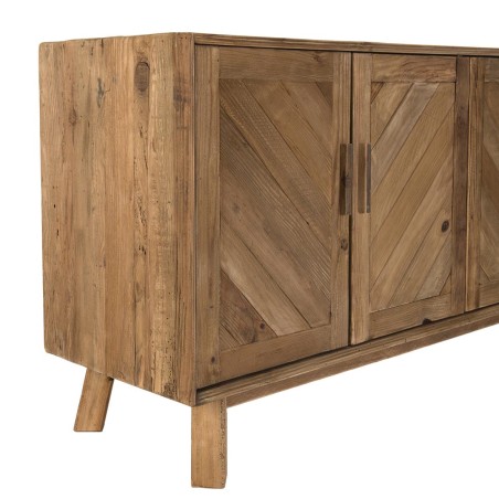 SANDY Brown 4-Door Sideboard in Recycled Pine - Contemporary Living Room Furniture