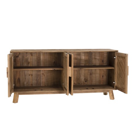 SANDY Brown 4-Door Sideboard in Recycled Pine - Contemporary Living Room Furniture