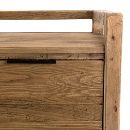 SANDY Brown Bedside Table - Recycled Pine - 1 Drawer - Ideal Dimensions