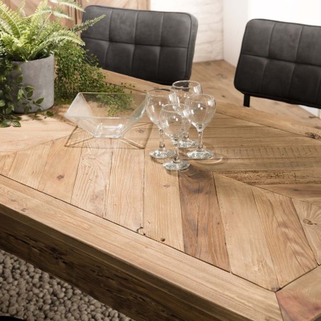 Table à manger rectangulaire en bois Pin recyclé SANDY