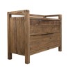 Commode marron 2 tiroirs bois Pin recyclé SANDY