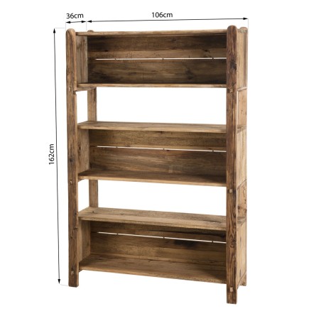 SANDY Brown 5-Tier Recycled Pine Wood Shelf