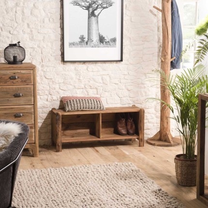 SANDY - Étagère 2 niches en bois Pin recyclé
