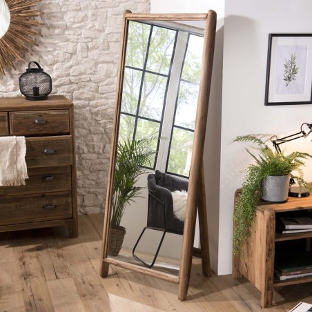 Miroir sur pieds en bois recyclé SANDY