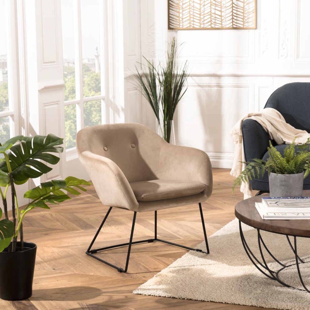 AGATHE Urban Armchair - Beige Velvet