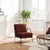 Fauteuil lounge AGATHE en velours bordeaux