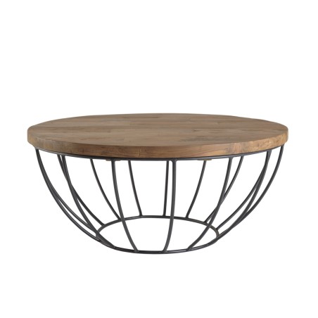 SIXTINE Round Coffee Table 80x80cm - Recycled Teak Top