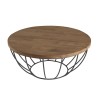 Table basse ronde SIXTINE en teck recyclé - 80x80cm