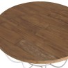 Table basse ronde SIXTINE 80x80cm teck recyclé métal blanc