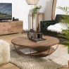 Table basse ronde SIXTINE en teck recyclé 120x120cm