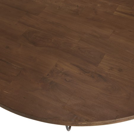 Table basse ronde SIXTINE en teck recyclé 120x120cm