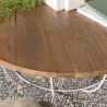 SIXTINE Round Coffee Table 120x120cm Recycled Teak White Metal Base