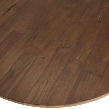 Table basse ronde en teck recyclé SIXTINE 120x120cm