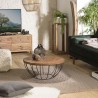 Table basse ronde SIXTINE en teck recyclé - 80x80cm