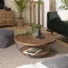 Table basse SIXTINE - Teck recyclé et métal noir