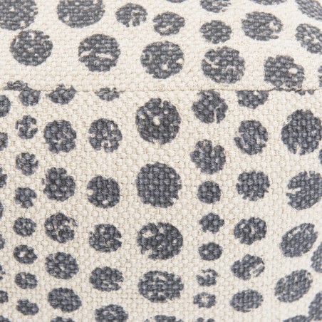 SACHA Square Pouf 46x46cm Cotton Fabric Grey Polka Dots