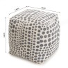 SACHA Square Pouf 46x46cm Cotton Fabric Grey Polka Dots
