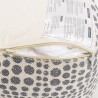 Pouf carré SACHA 46x46cm - Tissu coton imprimé pois gris