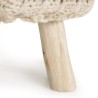 SACHA - Round Bohemian Stool, 40 x 40 cm, Wood and Ivory Wool