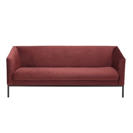 NELSON - Canapé NEW YORK 3 places in Burgundy Fabric