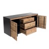 DANDY Sideboard - Natural and Black Recycled Pine - 2 Doors 3 Drawers