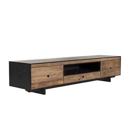 DANDY TV Stand 3 Drawers 1 Niche Natural Recycled Pine and Black