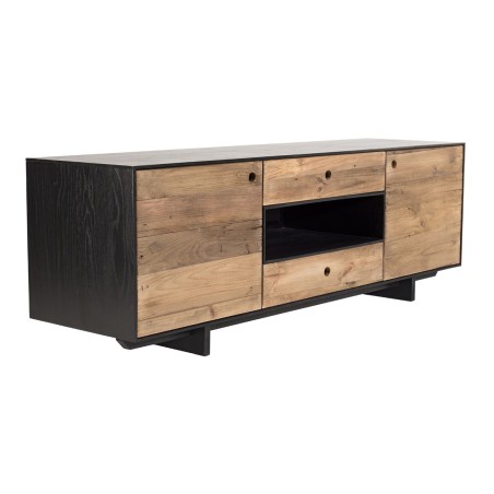 Meuble TV DANDY en pin recyclé naturel et noir