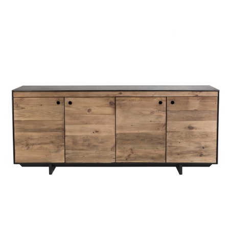 DANDY Sideboard - Natural and Black Recycled Pine - 4 Doors