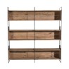 DANDY - 3-tier Niche Shelf in Natural Recycled Pine and Black Metal