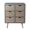 LORENZO Gray 6-Drawer Dresser - Beige Pinewood