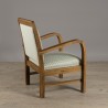 Fauteuil bois teck DAK - Tissu bleu clair - Design et confort