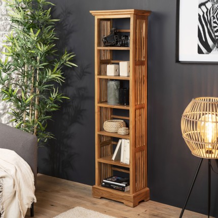 Étagère bibliothèque marron 45 cm bois teck