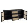 YANIS Black Pine Sideboard with 3 Drawers and 2 Cane Doors