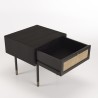 Chevet YANIS - Bois Pin Noir 1 tiroir cannage