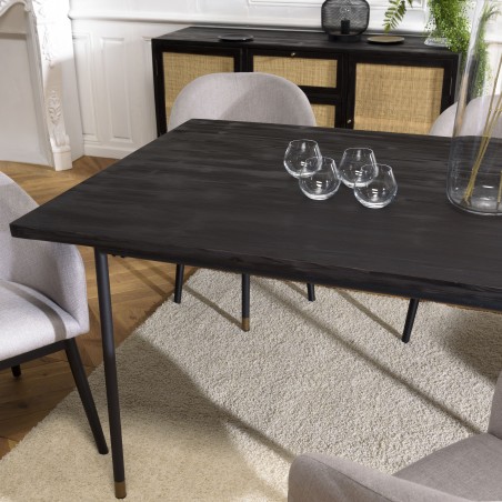 YANIS Black Rectangular Dining Table 200x100cm - Trendy Design