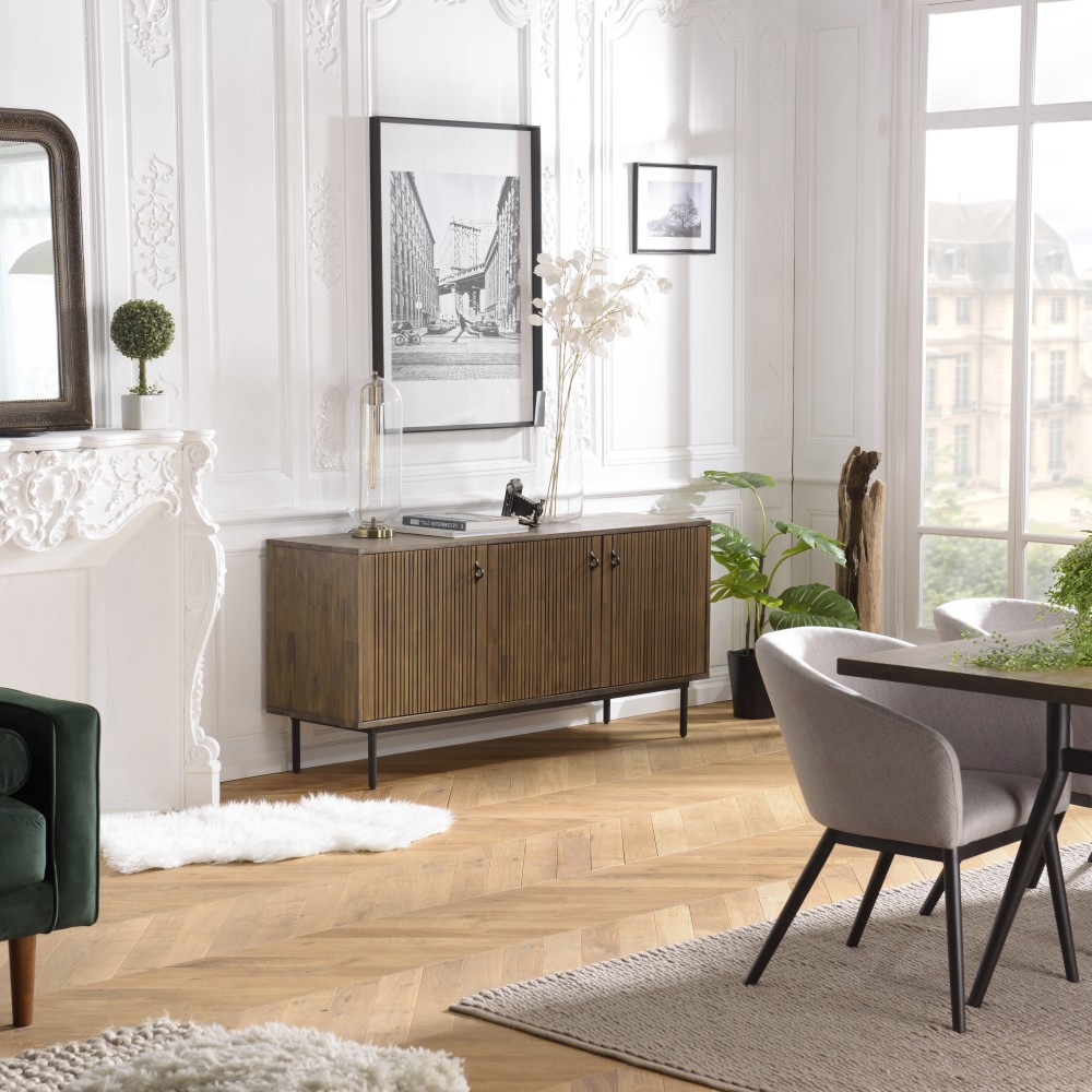Buffet GINO en bois d'acacia 3 portes