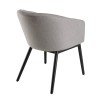 GINO - Set of 2 Light Grey Fabric Chairs with Black Metal Legs