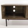 Meuble TV GINO - Bois d'acacia - Marron - 2 portes 1 niche