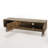 Meuble TV GINO - Bois d'acacia - Marron - 2 portes 1 niche