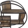 Étagère murale ronde SIXTINE 80x80cm bois Mahogany