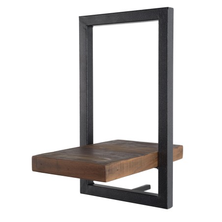 SIXTINE Wall Shelf 'XS' - Recycled Teak Shelf with Black Metal Frame