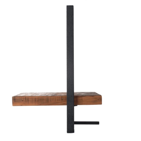 SIXTINE Wall Shelf 'XS' - Recycled Teak Shelf with Black Metal Frame