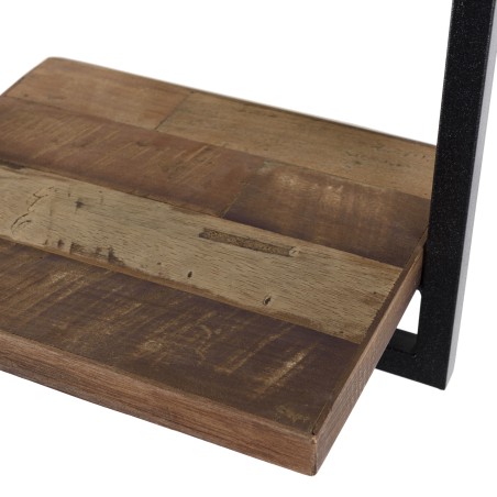 SIXTINE Wall Shelf 'S' - Recycled Teak Shelf with Metal Frame