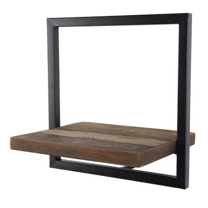 SIXTINE Wall Shelf 'S' - Recycled Teak Shelf with Metal Frame